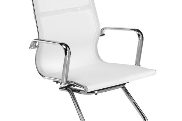 Cadira de reunions amb estructura d’acer cromat
